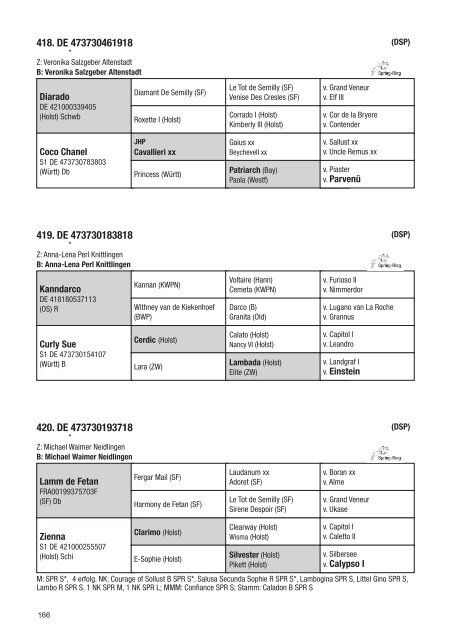 Fohlenschaukatalog Warmblut 2018