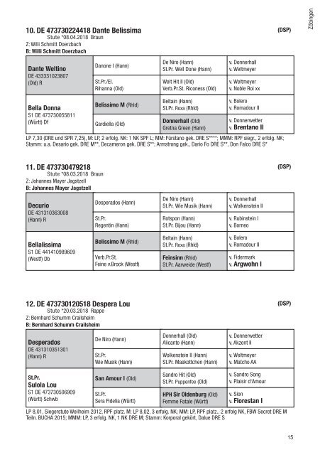 Fohlenschaukatalog Warmblut 2018