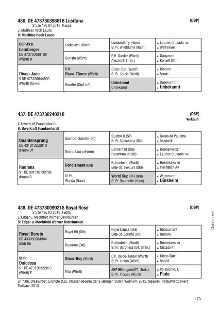 Fohlenschaukatalog Warmblut 2018