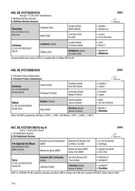 Fohlenschaukatalog Warmblut 2018