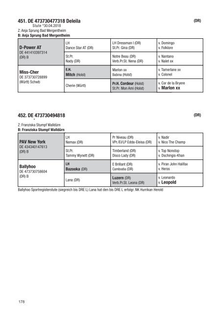 Fohlenschaukatalog Warmblut 2018