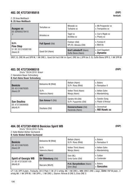 Fohlenschaukatalog Warmblut 2018