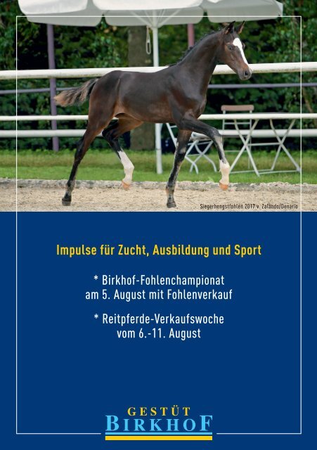 Fohlenschaukatalog Warmblut 2018