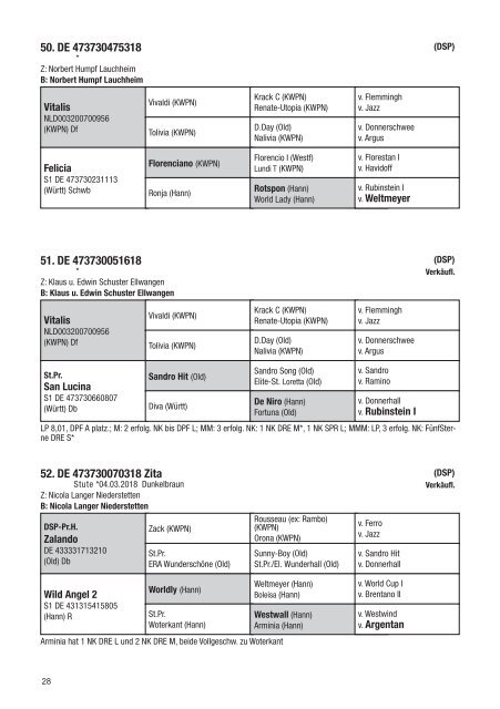 Fohlenschaukatalog Warmblut 2018