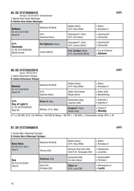 Fohlenschaukatalog Warmblut 2018