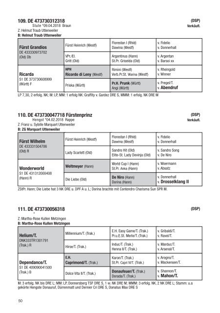 Fohlenschaukatalog Warmblut 2018