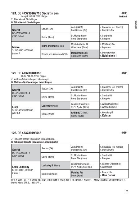 Fohlenschaukatalog Warmblut 2018