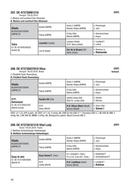 Fohlenschaukatalog Warmblut 2018