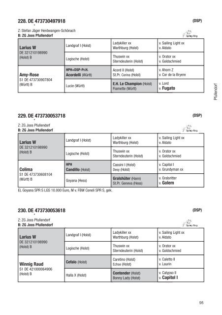 Fohlenschaukatalog Warmblut 2018