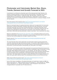 Photometer and Calorimeter Market