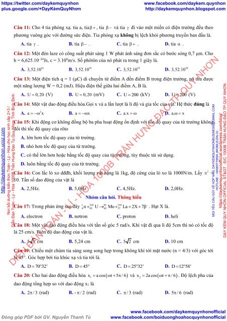 Tuyển tập đề thi thử THPT Quốc gia 2018 Môn Vật Lý Các trường THPT Cả nước CÓ ĐÁP ÁN + GIẢI CHI TIẾT (Lần 3) [DC29052018]