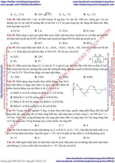 Tuyển tập đề thi thử THPT Quốc gia 2018 Môn Vật Lý Các trường THPT Cả nước CÓ ĐÁP ÁN + GIẢI CHI TIẾT (Lần 3) [DC29052018]