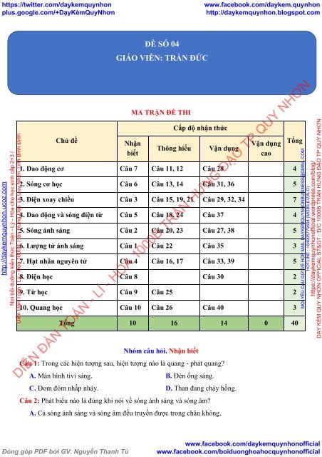 Tuyển tập đề thi thử THPT Quốc gia 2018 Môn Vật Lý Các trường THPT Cả nước CÓ ĐÁP ÁN + GIẢI CHI TIẾT (Lần 3) [DC29052018]