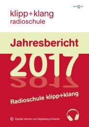 Jahresbericht 2017 – Radioschule klipp+klang