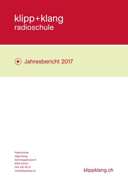 Jahresbericht 2017 – Radioschule klipp+klang