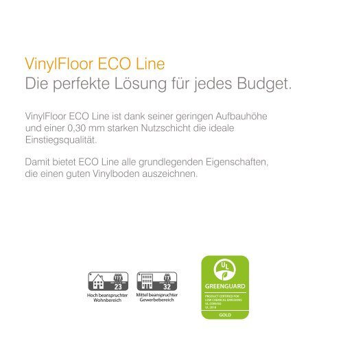dwb Produktinformation Corpet VinylBoden ECO Line Sortiment