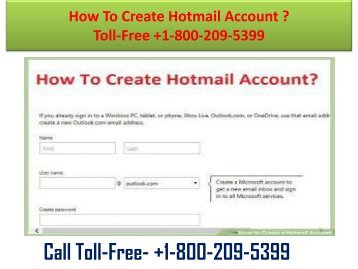 +1-800-209-5399 How To Create Hotmail Account?