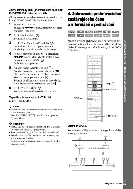 Sony DAR-X1R - DAR-X1R Istruzioni per l'uso Slovacco