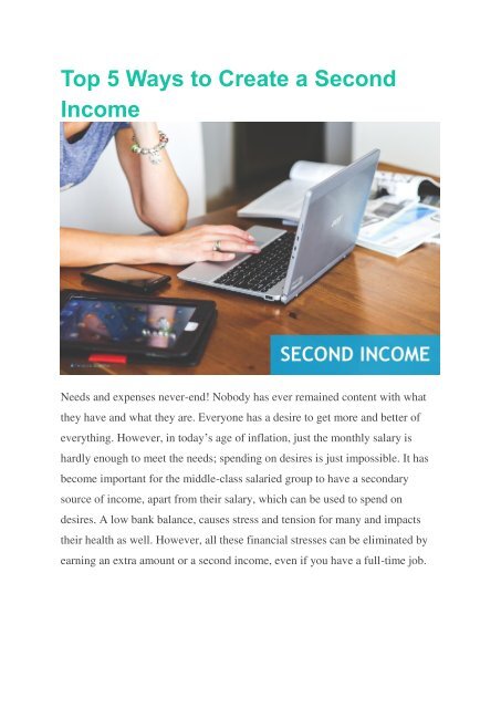 How To Make A 2nd Income