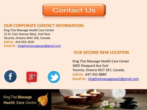 Specially Designed Swedish Massage Toronto Packages - King Thai Massage