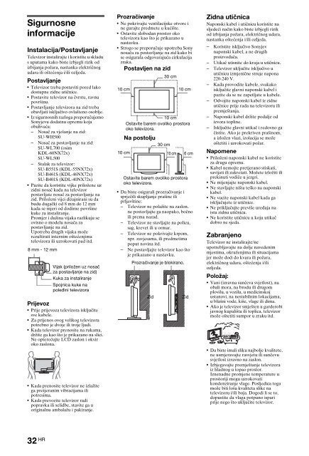 Sony KDL-40NX725 - KDL-40NX725 Consignes d&rsquo;utilisation Croate