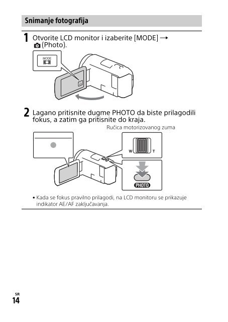 Sony HDR-CX620 - HDR-CX620 Istruzioni per l'uso Serbo