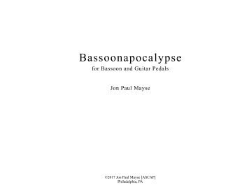 Mayse, Jon Bassoonapocalypse Score