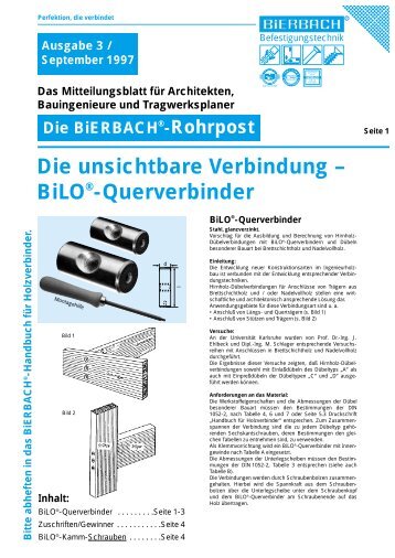 BiLOÃƒÂ‚Ã‚Â®-Querverbinder - BiERBACH GmbH & Co. KG ...