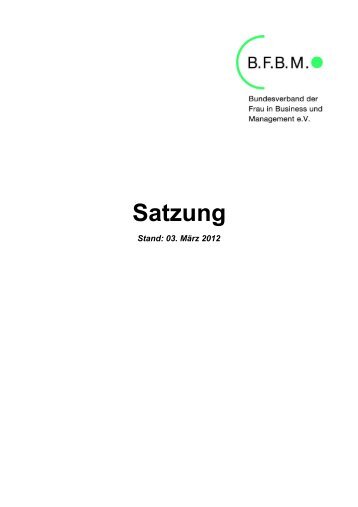 Satzung - BFBM