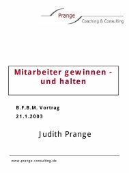 Mitarbeiter gewinnen - und halten Judith Prange - BFBM