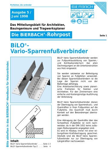 BiLO®- Vario-Sparrenfußverbinder - BiERBACH GmbH & Co. KG ...