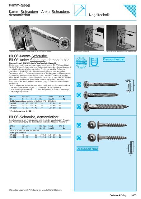 Nagel- technik Fastener + Fixing - BiERBACH GmbH & Co. KG ...