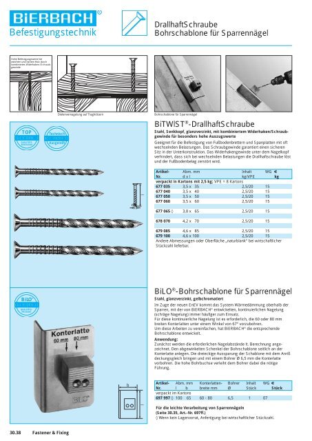 Nagel- technik Fastener + Fixing - BiERBACH GmbH & Co. KG ...