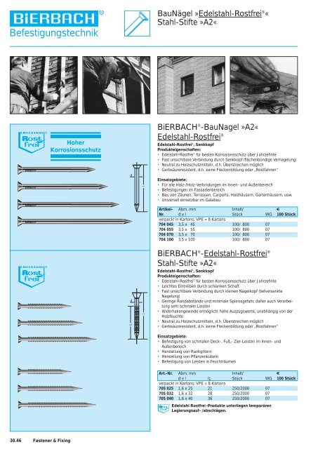 Nagel- technik Fastener + Fixing - BiERBACH GmbH & Co. KG ...