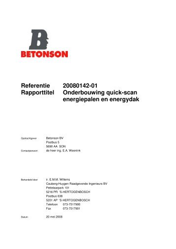 Referentie 20080142-01 Rapporttitel Onderbouwing ... - Betonson