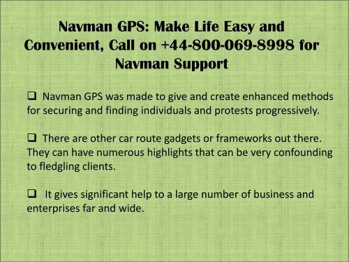 Navman GPS Map Updates dial +44-800-069-8998