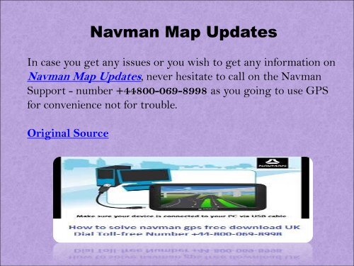 Navman GPS Map Updates dial +44-800-069-8998