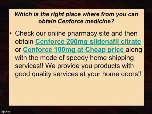 MAKE YOUR SENSUAL NIGHT ENTHRALLING AFTER TAKING CENFORCE