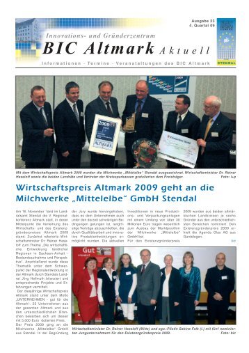 Innovations- und Gründerzentrum BIC Altmark Aktuell