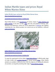 Indian Marble types and prices Royal White Marmo Stone