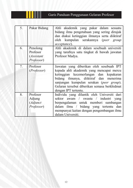 Garis Panduan Penggunaan Gelaran Profesor - Bahasa