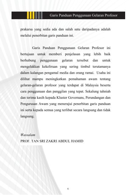 Garis Panduan Penggunaan Gelaran Profesor - Bahasa