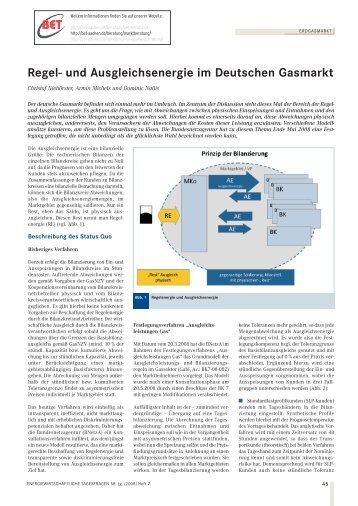 Regel- und Ausgleichsenergie im Deutschen Gasmarkt - BET Aachen