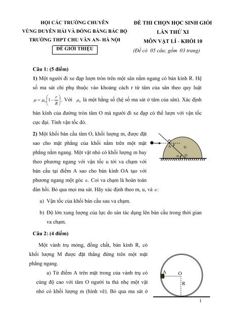 Đề thi học sinh giỏi Vật Lý lớp 10: Đây chắc chắn là điểm đến của những người yêu thích Vật Lý! Hãy cùng xem qua đề thi của học sinh giỏi Vật Lý lớp 10 để khám phá vô vàn kiến thức mới và cải thiện kỹ năng của mình.