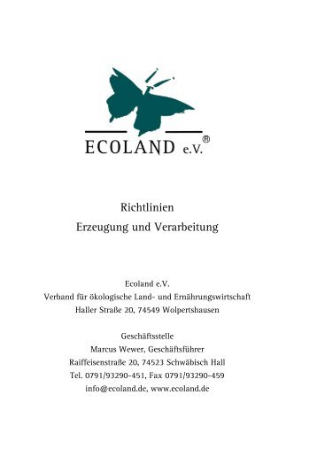 Ecoland Richtlinien - Bäuerliche Erzeugergemeinschaft Schwäbisch ...