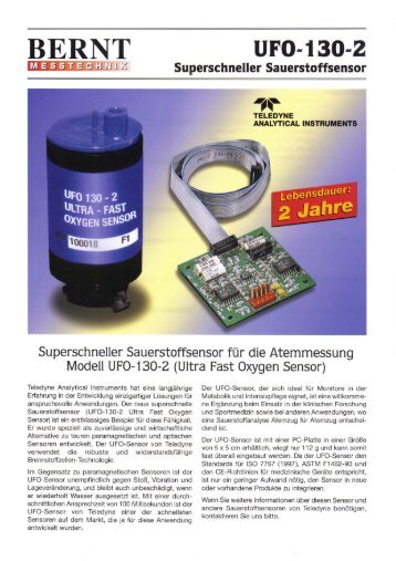 Superschneller Sauerstoffsensor UFO-130-2 - Bernt GmbH