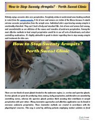 How to Stop Sweaty Armpits? - Perth Sweat Clinic