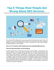 Top 5 Things Most People Get Wrong About SEO Services.
