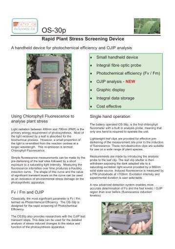 Rapid Plant Stress Screening Device - Technochrom