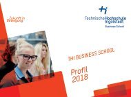 THI Business School Profil 2018